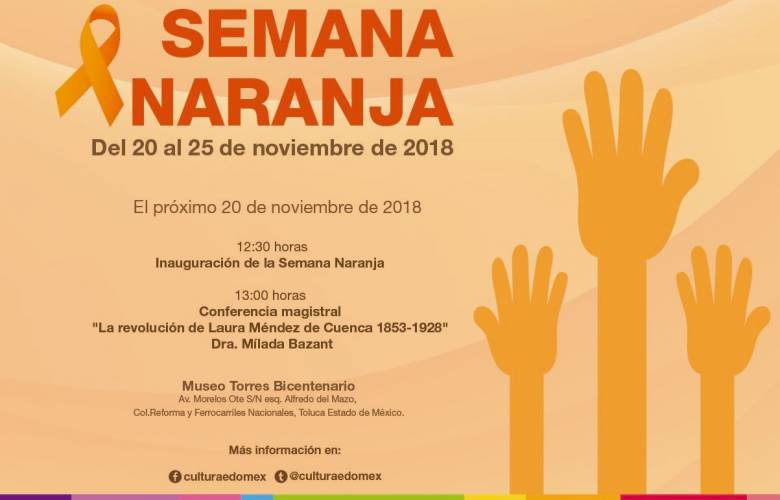 Invita la Secretaria de Cultura a participar en la semana naranja del 20 al 25 de noviembre 