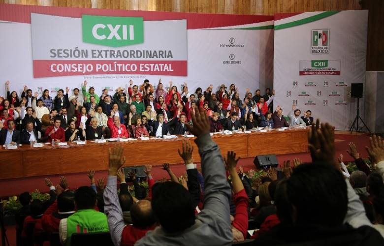 Consejo político del Pri Edomex aprueba suscribir convenio de candidatura común con panal y pvem 