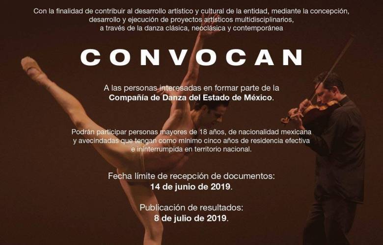Abren convocatoria para integrar la compañía de danza del Edoméx
