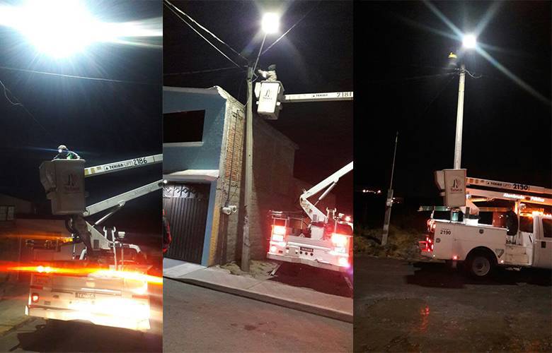 Sustituyen y rehabilitan luminarias en colonias de Toluca