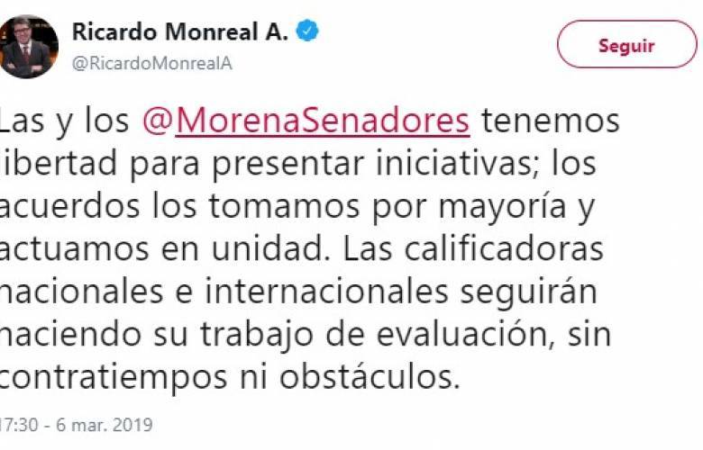Niega Morena apoyar iniciativa para anular permisos a calificadoras