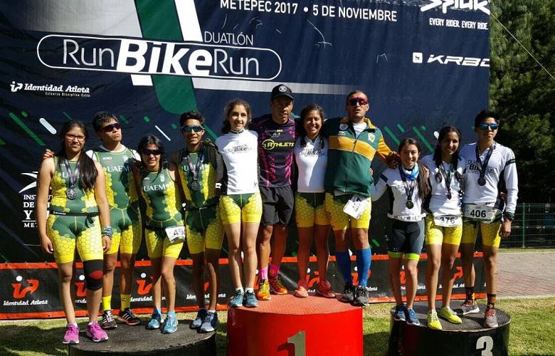 Destacan deportistas UAEM en duatlón de Metepec