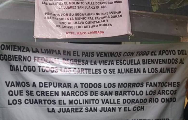 Aparece en Naucalpan  narcomanta que advierte 