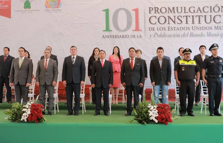Zinacantepec conmemora 101 aniversario de la constitución mexicana