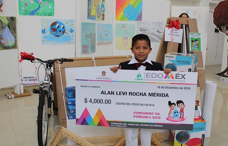 Premia CAEM a ganadores del concurso de pintura 2018 juvenil, infantil y preescolar sobre el cuidado del agua