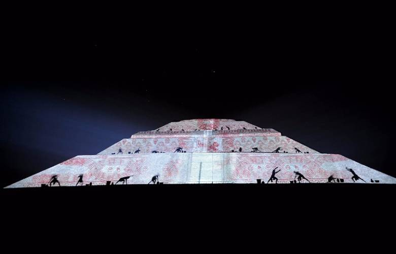 Invita secretaría de turismo a disfrutar del espectáculo experiencia nocturna en Teotihuacán