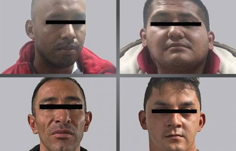 Asegura FGJEM a cuatro sujetos investigados por diversos asaltos a restaurantes en el Valle de Toluca