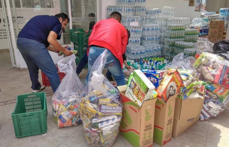 Banco de alimentos del estado de México, brinda apoyo a las familias afectadas de san Mateo Atenco