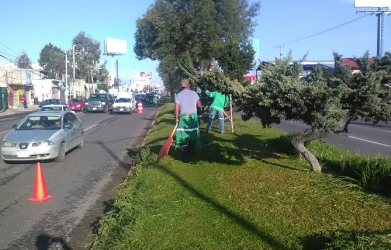 Mantenimiento permanente a camellones y parques de la capital mexiquense