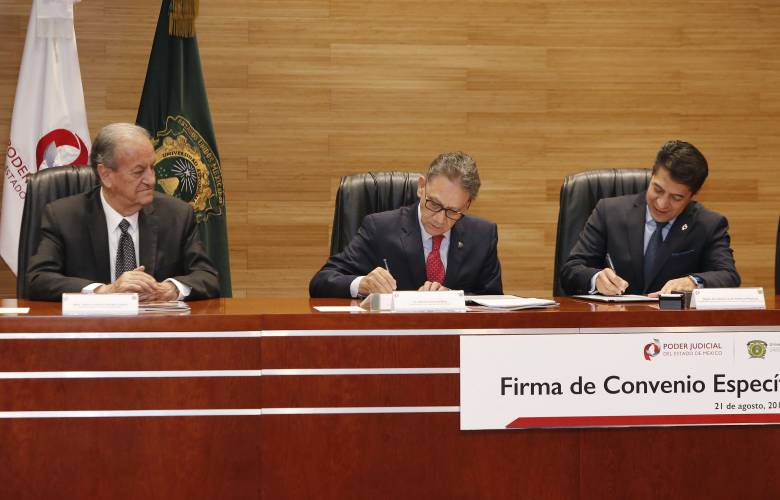 Firma UAEM y Poder Judicial un convenio para difundir cultura de la legalidad 