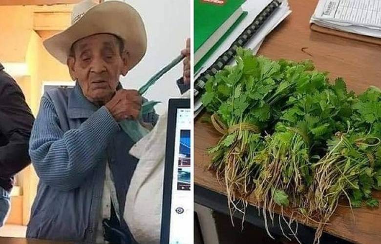 Paga con manojos de cilantro su acta de nacimiento