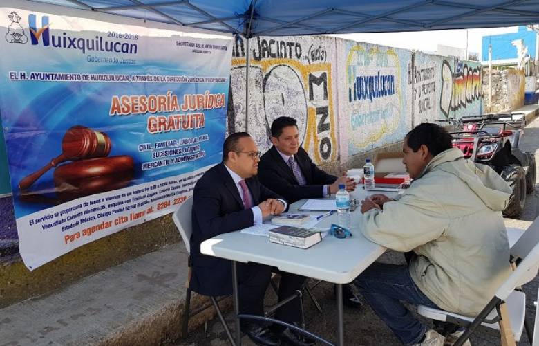Se ofrecen asesorías jurídicas itinerantes en Huixquilucan