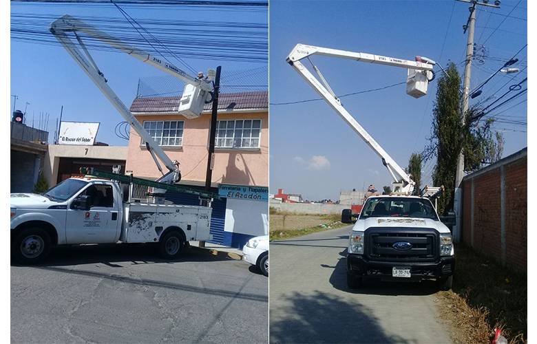 Rehabilitan alumbrado público en Toluca