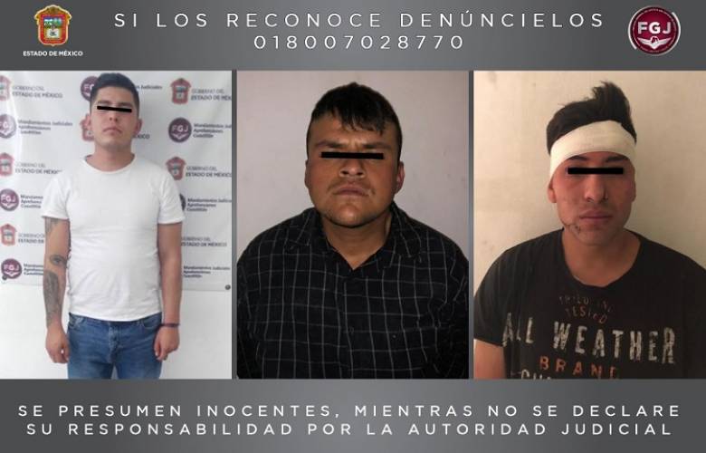 Detienen elementos del GTO de la FGJEM a tres sujetos por extorsión y homicidio