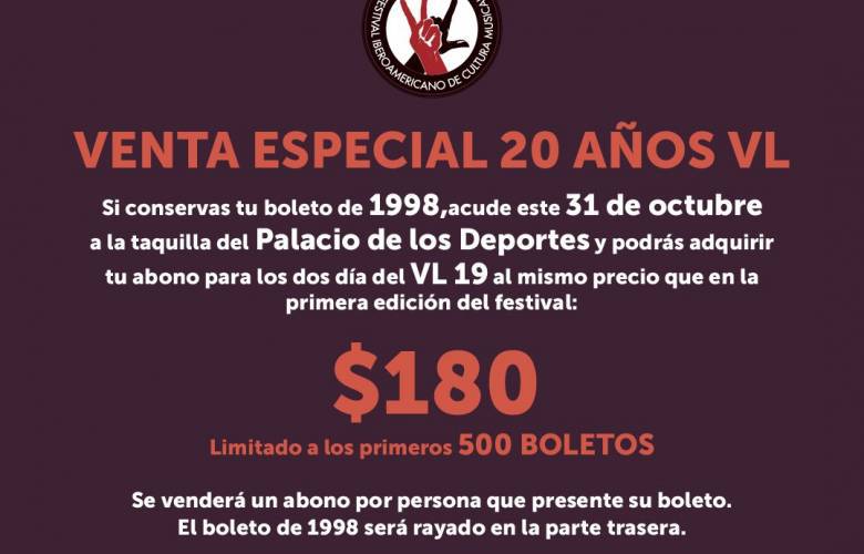 Hasta en 180 pesos el abono para la edición del Vive Latino 2019