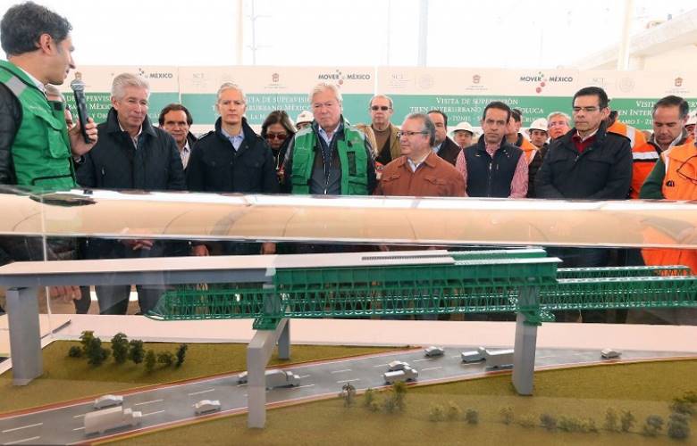 Supervisan Alfredo Del Mazo y Gerardo Ruiz construcción del tren interurbano