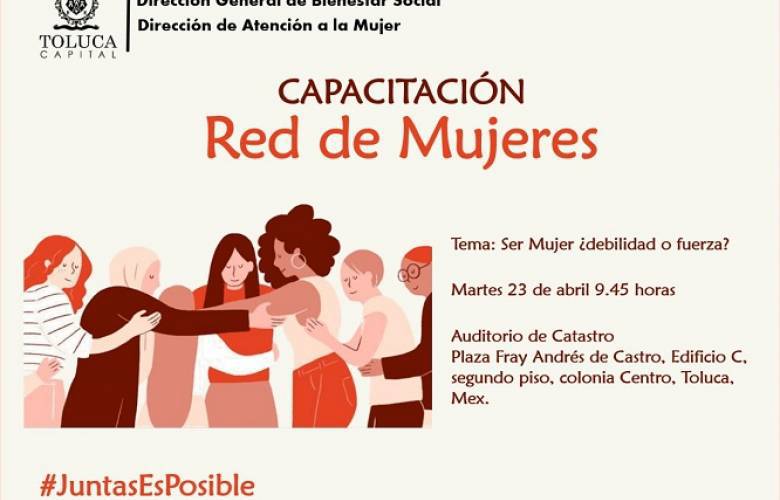 Invita Toluca a Capacitación Red de Mujeres