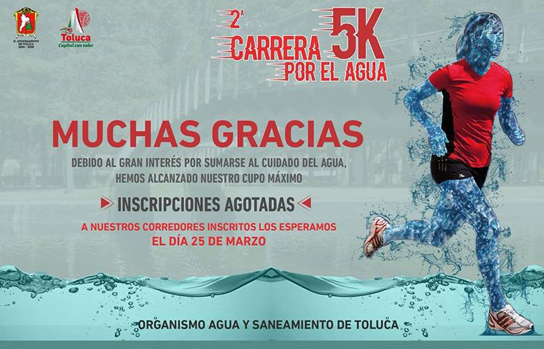 Inscripciones agotadas para la 2Âª. Carrera por el Agua 5K