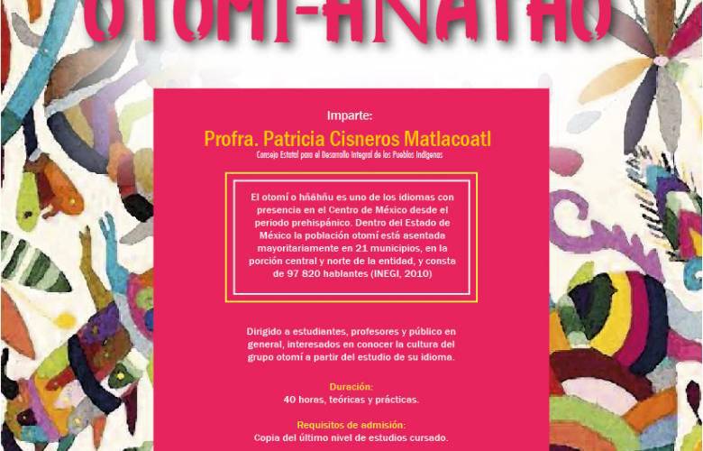 Invita Colegio Mexiquense y CEDIPIEM al curso de Otomí