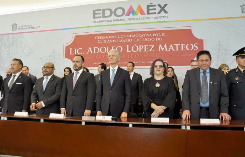 Encabeza el Gobernador Alfredo Del Mazo Maza, Ceremonia Conmemorativa por el XLIX Aniversario Luctuoso del expresidente Adolfo López Mateos