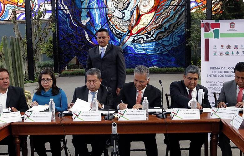 Firman convenio de coordinación intermetropolitana 15 municipios del valle de Toluca
