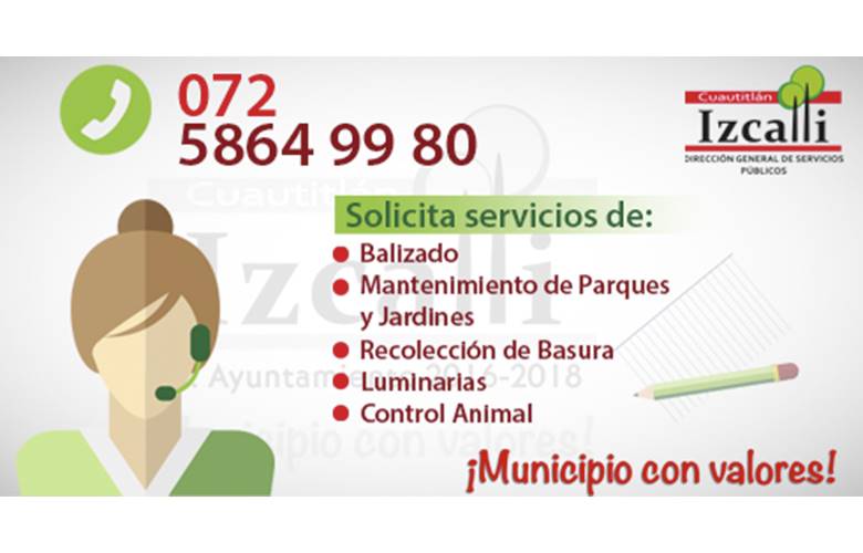 Dispone Izcalli de números telefónicos para solicitar servicios
