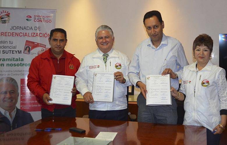Almoloya de alquisiras y suteym concretan convenio de prestaciones