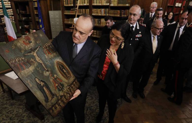 Italia devuelve a México 594 pinturas robadas