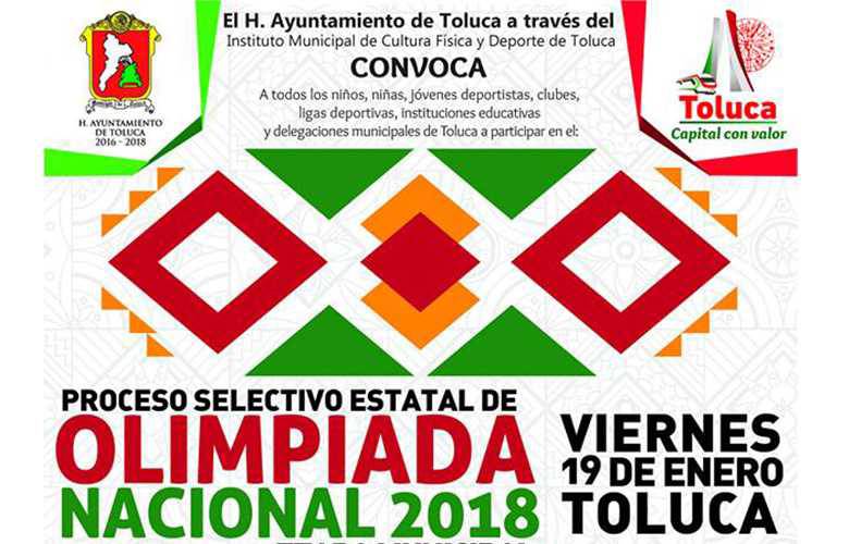Invita Toluca a selectivo de la Olimpiada Nacional 2018