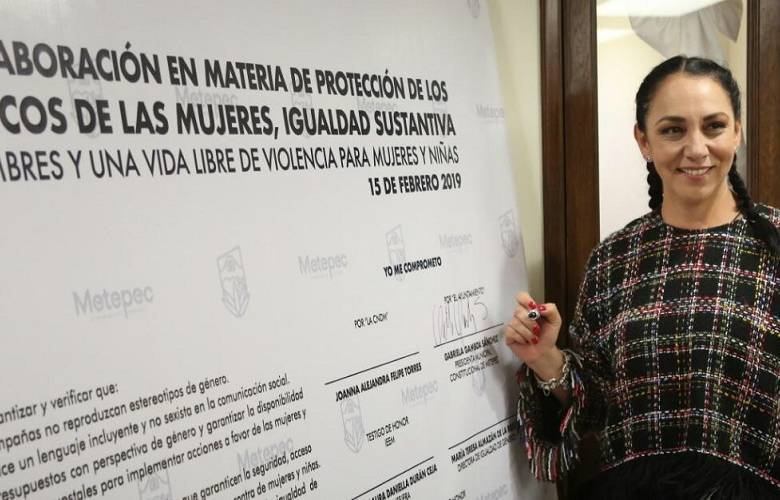 Metepec, primer municipio del país en firmar convenio de igualdad sustantiva entre mujeres y hombres