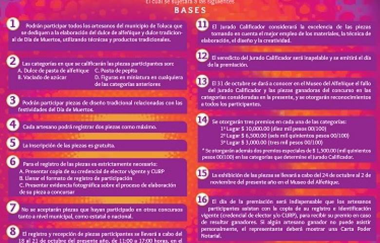 Convoca Toluca al concurso artesanal de dulce de alfeñique y dulce tradicional de día de muertos 2016