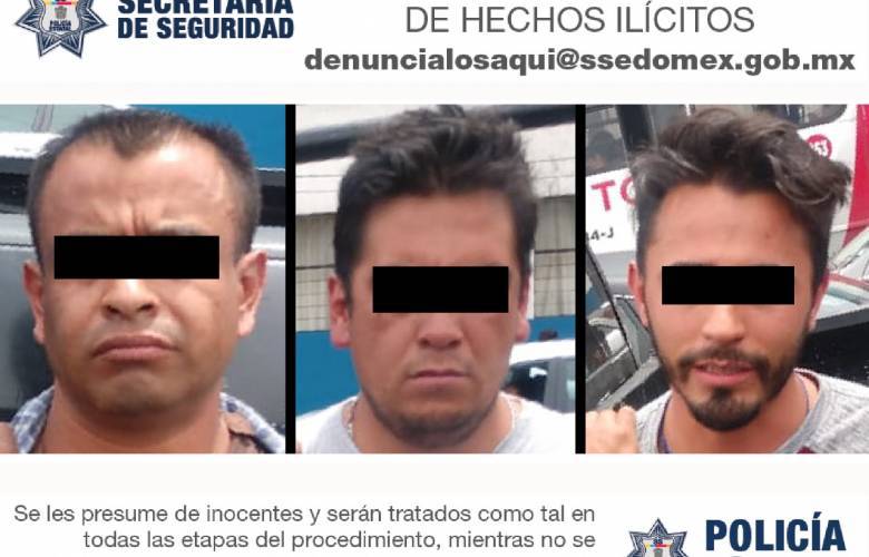 Capturan a tres sujetos relacionados en robo a casa habitación