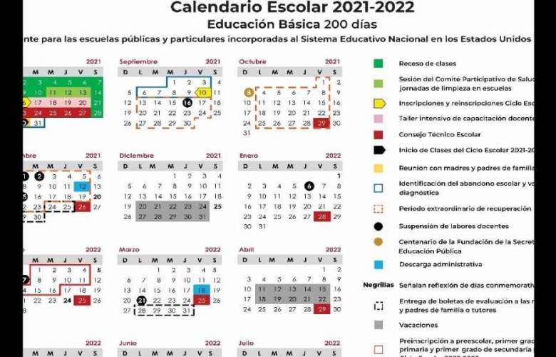 ¡Ya es oficial!, este será el calendario escolar 2021-2022