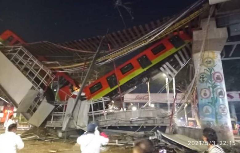 Colapsó una estructura de la línea 12 del metro: hay heridos y fallecidos