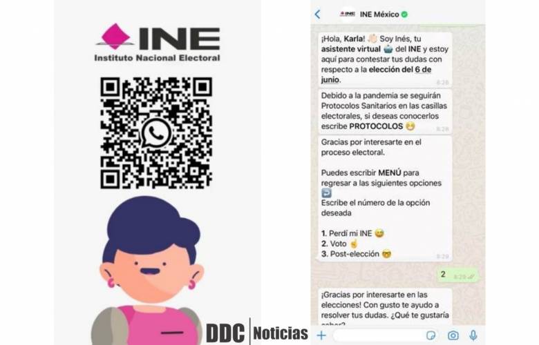 INE lanza chatbot en Whatsapp para resolver dudas sobre las elecciones del 6 de junio