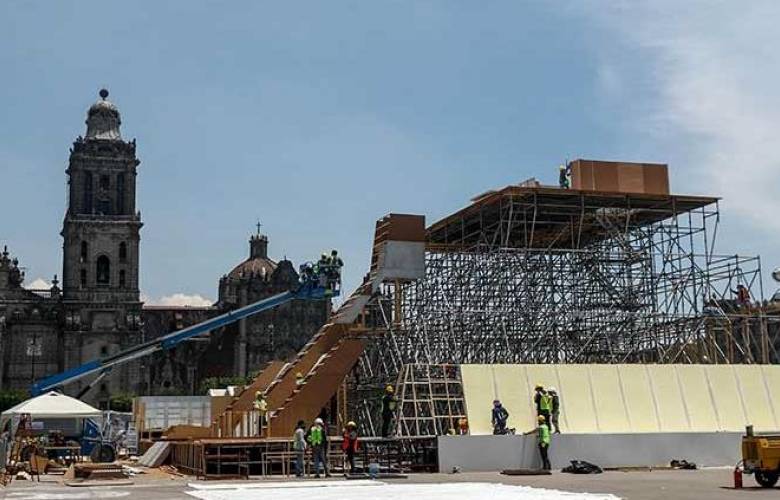CDMX: Recrean Templo Mayor a escala en la plancha del Zócalo