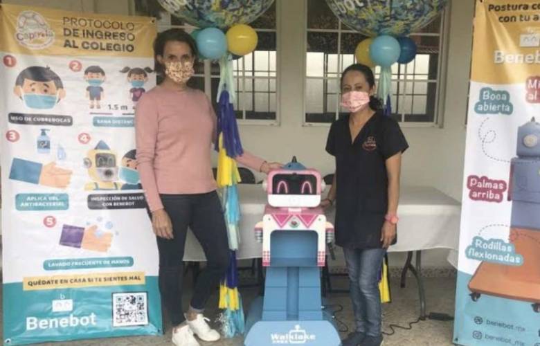 En Oaxaca, escuelas privadas contratan a robot que detecta Covid