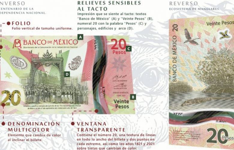 Nuevo billete de 20 pesos del Bicentenario de la Independencia