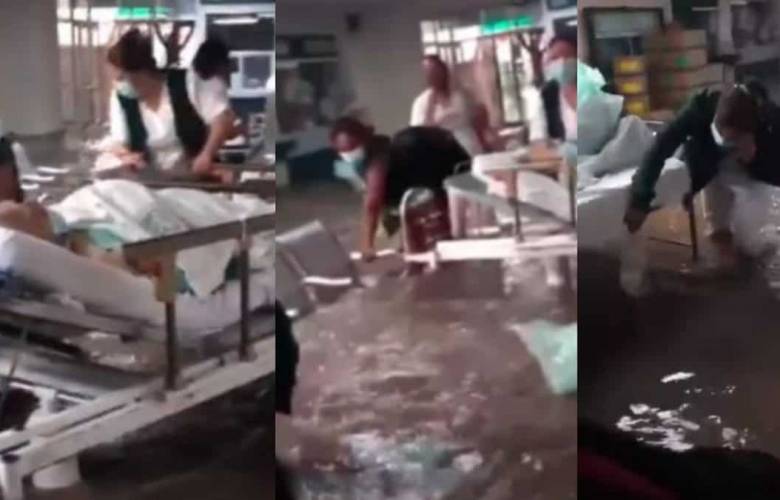 Mueren 16  pacientes en el Hospital No. 5 del Seguro Social debido a el desborde del rio tula     